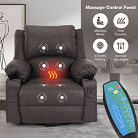 VANBOW Canapé de cinéma à domicile inclinable moderne personnalisé manuel Push Back alimentation électrique mouvement Ports USB tasse massage en cuir synthétique
