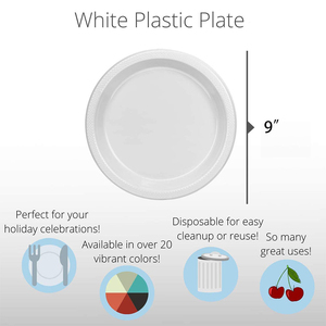 Durable 100% BPA Free <b>Dinner</b> Dish Round <b>Plastic</b> <b>Plate</b> for Camping Weddings Business Gatherings - Product Image 3