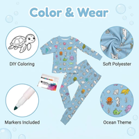 Usine OEM ODM – Lot de 2 pyjamas unisexes en viscose de bambou à personnaliser, avec marqueurs pour peinture colorée