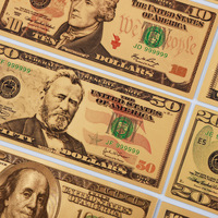 Billet de banque commémoratif en or, dollar et euro, motif de collection personnalisé, impression gravée en feuille d'or, cadeau FB03