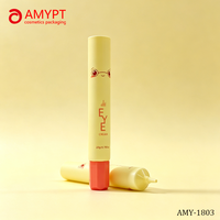 Tube de crème pour les yeux en PE personnalisé en gros, 20 ml, 25 ml, 30 ml, applicateur à long bec, tube fin pour emballages cosmétiques et soins de la peau