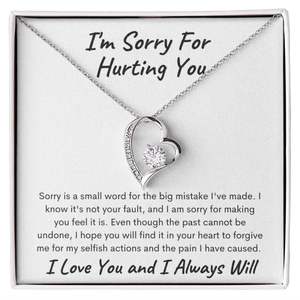 Pendentif Cœur Argenté « Je suis désolé pour t'avoir fait du mal » Fournitures de Bureau avec Carte Texte Personnalisée par UIONEN Craft DIY 514 Matériau Cuivre - Product Image 3