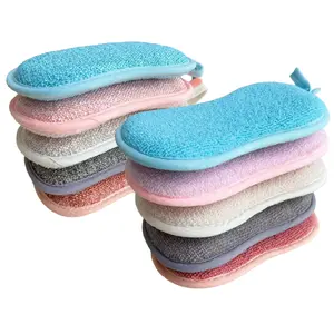 Super Absorbent And Rapid Drying Microfiber Scrubbing Sponge For Kitchen Sink Pot Pan And Dish Washing