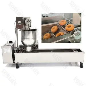 YOSLON Electric Single Row Automatic 3 Moulds Donut Maker Fryer Machine Doughnut Maker Donut Making Machine With Timer