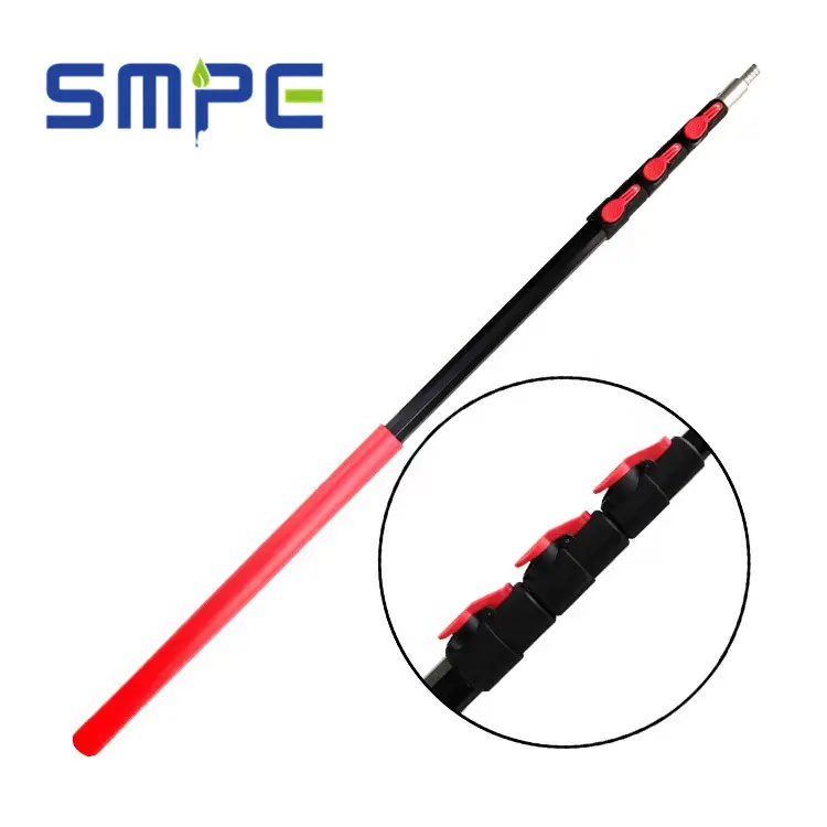 hot sale button locking system Multifunctional telescopic rod Paint painting window cleaning 4-section aluminum telescopic rod