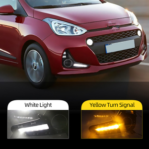 DRL para Hyundai <span class=keywords><strong>Grand</strong></span> <span class=keywords><strong>I10</strong></span> 2017 2018 2019 con Señal de Giro, Luces de Circulación Diurna DRL LED de 12V para Coche, Lámpara Antiniebla - Product Image 3