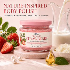 Gommage corporel au beurre de karité et à la fraise biologique, exfoliant naturel au sucre, blanchissant et hydratant, marque privée, OEM, approvisionnement en gros - Product Image 3