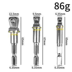 Yunbei Yb Ball Head <b>Socket</b> <b>Extension</b> Rod 1/4 3/8 1/2 Hex To Square Shank For Electric Drill - Product Image 3