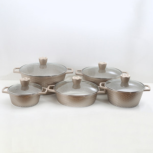 Modern 10-Piece Aluminum <strong>Pot</strong> Set Dragon Scale Non-Stick Deep-Frying Die-Cast <strong>Fish</strong> Scale Medical Rice Stone Soup <strong>Pot</strong> Marble - Product Image 2
