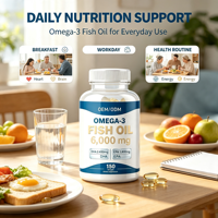 Suplemen Minyak Ikan Omega-3 Kelas Premium DHA EPA Alami 120 Kapsul Lunak untuk Dewasa Produsen Langsung