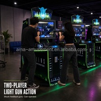 Machine d'arcade de tir à pistolets lumineux pour deux joueurs AMA, à monnayeur, sur le thème des extraterrestres, pour parc d'attractions