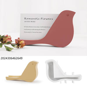 Beton sıva kuş iş kart tutucu silikon kalıp masaüstü iş kart ekranı standı standı kalıp ev dekorasyon - Product Image 2