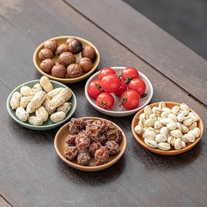 Plat à sauce soja en céramique rond en grès, design minimaliste, passe au lave-vaisselle, assiette à dessert pour fête - Product Image 1