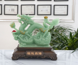 Cinese tradizionale Fengshui Blue Jade Resin Crafts <span class=keywords><strong>Dragon</strong></span> table Ornament Decoration Feng Shui <span class=keywords><strong>Ball</strong></span> artigianato drago cinese - Product Image 3