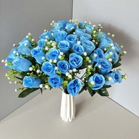 Bouquet de 36 roses artificielles en soie, roses hautement résistantes à l'eau, fausses roses pour mariage, fête, décoration florale et Thanksgiving