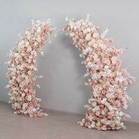 Arche de fleurs artificielles en rose blanche, décoration de toile de fond de mariage, arche florale en soie 8D pour cérémonie, fête, événement