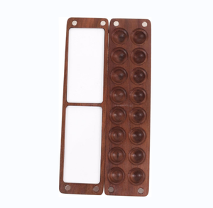 Rejillas de paleta portátiles personalizadas Paletas de gouache de <span class=keywords><strong>madera</strong></span> Mini paleta de pintura Paleta de pintura - Product Image 1