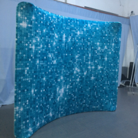 Support de bannière incurvé de 2,4 m pour mur d'images, présentoir en tissu tendu, portable, pliable et amovible pour salons professionnels