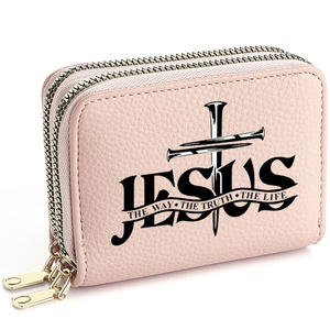 Portafoglio da Donna 2-in-1 in Pelle PU con Design a Lettera di Gesù, Doppia Cerniera e Multi-Scomparti per Carte di Credito - Product Image 6