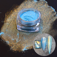 Ensemble de poudres pigmentées pour ongles de qualité cosmétique - Pigment Aurora Fairy, Pigment Candy Aurora et Pigment Chrome Néon pour vernis à ongles caméléon
