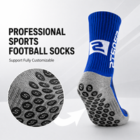 Chaussettes de football antidérapantes en polyester pour hommes, chaussettes de football personnalisées avec grip, vente en gros
