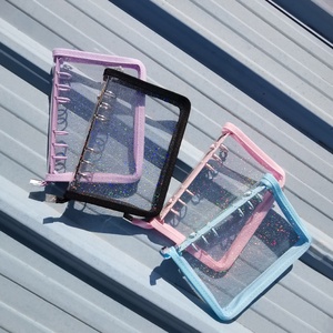 Pvc 6 반지 바인더를 가진 명확한 플라스틱 A6 바인더 봉투, 상표 스티커를 가진 방수 현금 예산 봉투 체계 - Product Image 4