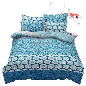 Chinesische Lieferanten 100% Polyester bedruckte Bettwäsche Set Bett bezug Kunden spezifisches Design Mikro faser King Size Bettlaken für Heim textilien