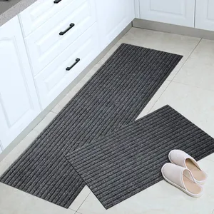 制造商厨房地毯防滑舒适七条罗纹聚氯乙烯厨房地毯和垫子跑步者地毯脚垫