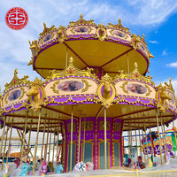 Manège de parc d'attractions, grand manège à chevaux populaire pour enfants, nouveau design, carrousel à deux étages de luxe à vendre