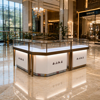 Ensemble de comptoirs de présentation de montres et bijoux de luxe noir et or de haute qualité avec éclairage LED personnalisé et vitrine en verre