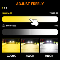 Phares LED SENROBO 3 couleurs pour voitures, ampoule LED H4 H11, contrôle par application, 6000k 4500k, jaune, compatible avec les nouveaux modèles 12V 24V