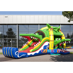 Castillo de trampolín inflable de cocodrilo súper, castillo inflable comercial para saltar, casa de rebote con tobogán para niños - Product Image 5