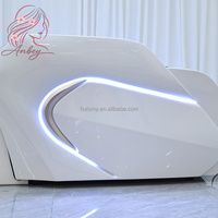 Lit de lavage électrique pour salon, avec massage corporel automatique, cuve en acrylique, repose-pieds réglable et fonction spa capillaire