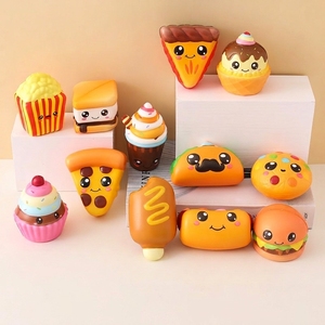 Juguetes de Espuma de Alimentos de Levantamiento Lento para Aliviar el Estrés: Hot Dog, Pastel, Pan, S'mores, Pizza, Galleta, Donut para Adolescentes y Adultos, Alivio de la Ansiedad - Product Image 1