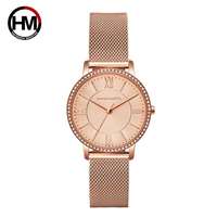Montre à quartz pour femme Hannah Martin 1072, bracelet en acier, étanche, style professionnel, vente chaude