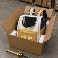 Sac à dos respirant pour animaux de compagnie Hello Cat, porte-animaux transparent en PVC, capacité 20000 ml, jaune gris-bleu, YAOYUE