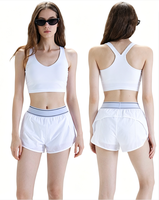 Ensemble de shorts de sport et de yoga pour femmes, taille plus, respirant, anti-transpiration, de haute qualité, deux pièces, élastique, tendance