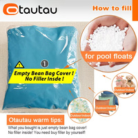 OTAUTAU Housse de pouf géant rond moderne en tissu, inclinable, pour extérieur, flottant pour piscine, convertible en canapé-lit DD213, sans rembourrage