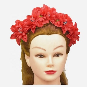 Custom all'ingrosso <span class=keywords><strong>giorno</strong></span> messicano del rosso morto ciocche floreali donne ragazze fiore Hairband Festival Costume <span class=keywords><strong>festa</strong></span> - Product Image 2