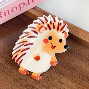 Pinzas para el Cabello con Diseño de Animales de Dibujos Animados: Oso de Peluche, Pavo Real, Ardilla, Erizo, Tiburón, Material PVC, 8CM/9CM, Accesorio para Mujer - Product Image 6