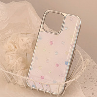 Coque de téléphone dorée motif mignon Ins pour Iphone16 16pm16pro 16plus 15 15pm 15pro 15plus 14pm 14pro 14 13pm 13pro 12 coque époxy