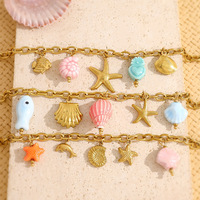 Bracelet en céramique avec pendentif dauphin, motif créature marine, en acier inoxydable, étanche, bijoux de plage