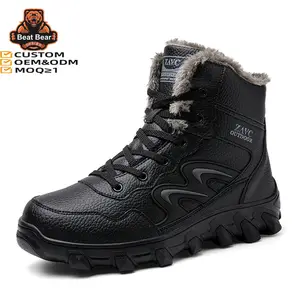 Dropshipping Chaussures de randonnée imperméables d'hiver avec logo personnalisé pour hommes, nouvelles bottes de neige d'extérieur pour hommes