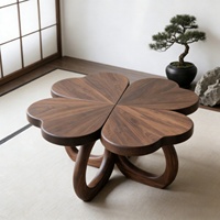 Nouvelle table basse en bois de noyer noir de style chinois, inspirée du zen, avec jointure à tenons et mortaises, design créatif, rangement intégré pour salon
