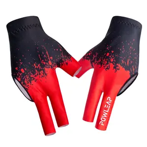 OEM rosso nero biliardo resistente all'usura guanti da biliardo traspirante piscina stecca giocatore produttore di guanti