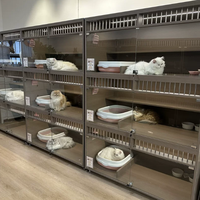 Mobilier pour chat multifonctionnel de luxe en bois massif, moderne, sur mesure, gain de place, avec roulettes, pour l'élevage et l'exposition en intérieur