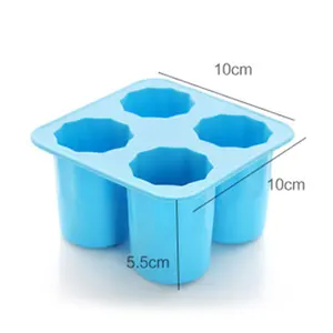 4 Cup Shape Silicone Ice Cube Mold Shooters Shot Glass Ice Mould Tray Summer Bar Party Beer Ice Drink Tool Accessories