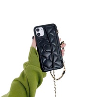 Funda de Teléfono con Cadena Cruzada de Moda para iPhone 14 15 11 13 Pro Max, Bolsas y Accesorios para Teléfonos Móviles