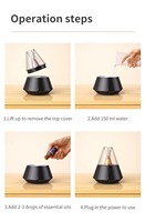 Diffuseur d'huiles essentielles pour la chambre, lumière de nuit LED, humidificateur aromathérapie à flamme, brumisateur d'air de table, ultrasonique 150 ml, maison, bureau