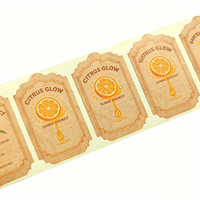 Étiquettes autocollantes en papier kraft Jinyu, imperméables, étiquettes d'emballage OEM, impression de logo personnalisée, impression offset